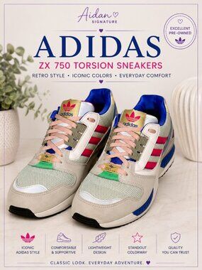 Adidas ZX 750 Torsion Sneakers Women's Size 10 | Retro Running Shoes